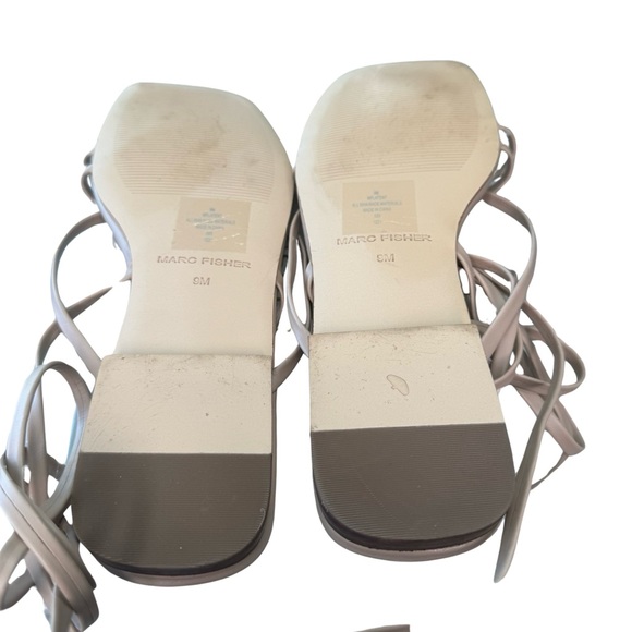 MARC FISHER Womens Beige Strappy Latent Square Toe Lace-Up Thong Sandals 9M - Picture 5 of 6
